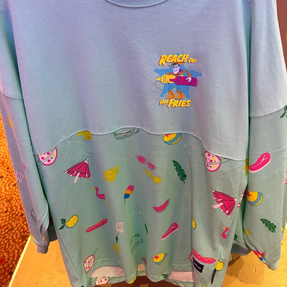 Disney Parks Pixar Toy Story “Chillin’ Grillin” Ducky & Bunny Mint Spirit Jersey